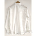 Pure White Shirt With Standing Collar For Lady